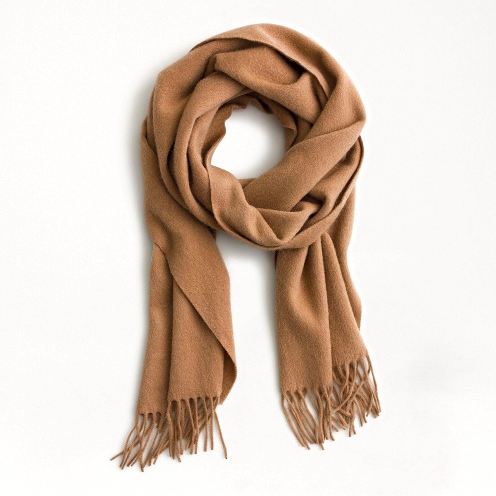 J.Crew Solid Cashmere Camel Scarf
